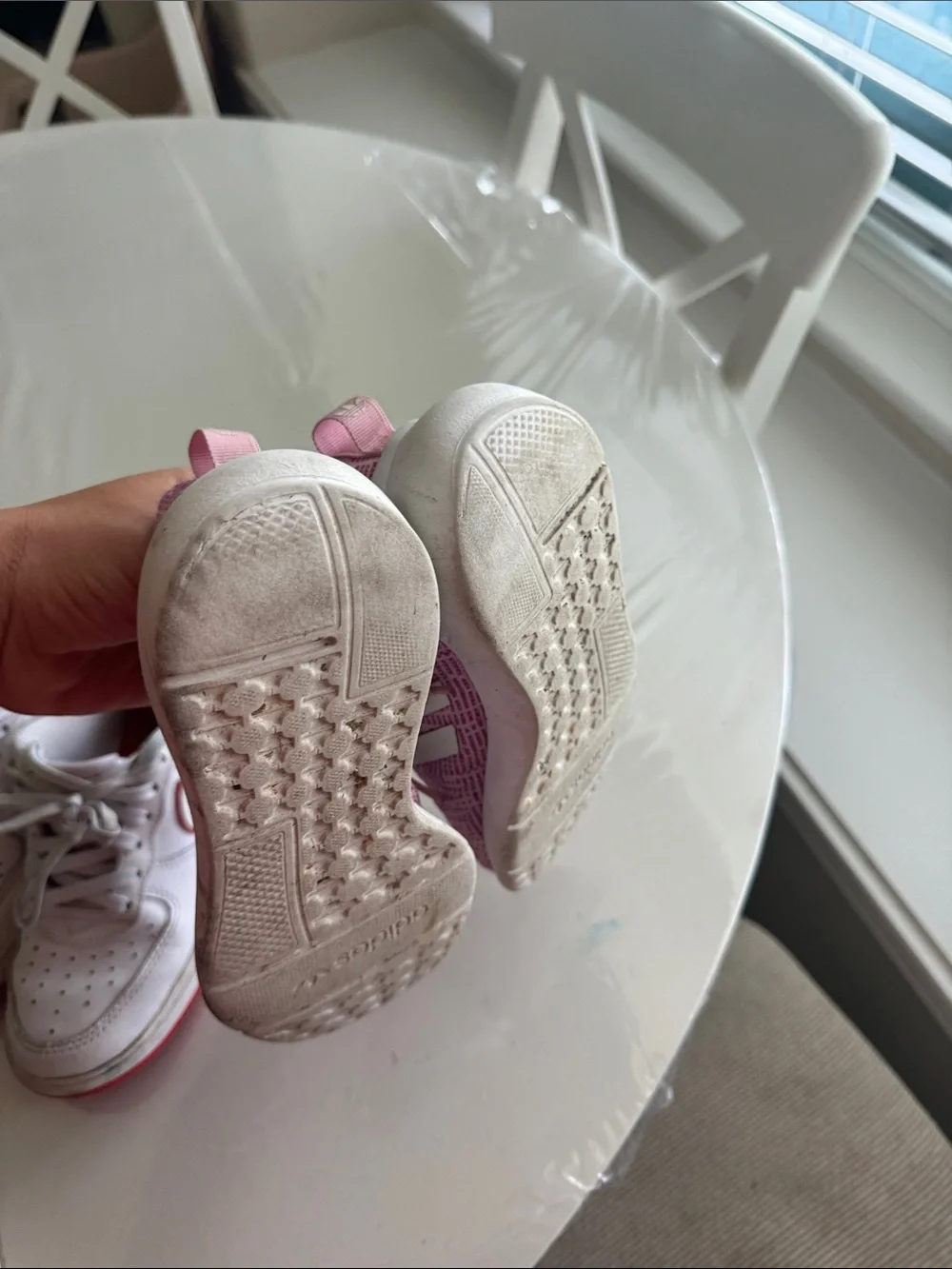 Bundle White and Pink Sneakers Nike and Adidas size 12 toddler girl